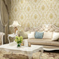 Damask Design Non-Pasted Wallpaper, 33-foot x 20.5-inch, Pastel Color Light Beige Clearhalo 'Vintage wall decor' 'Vintage' 'Wallpaper' Wall Decor' 897008