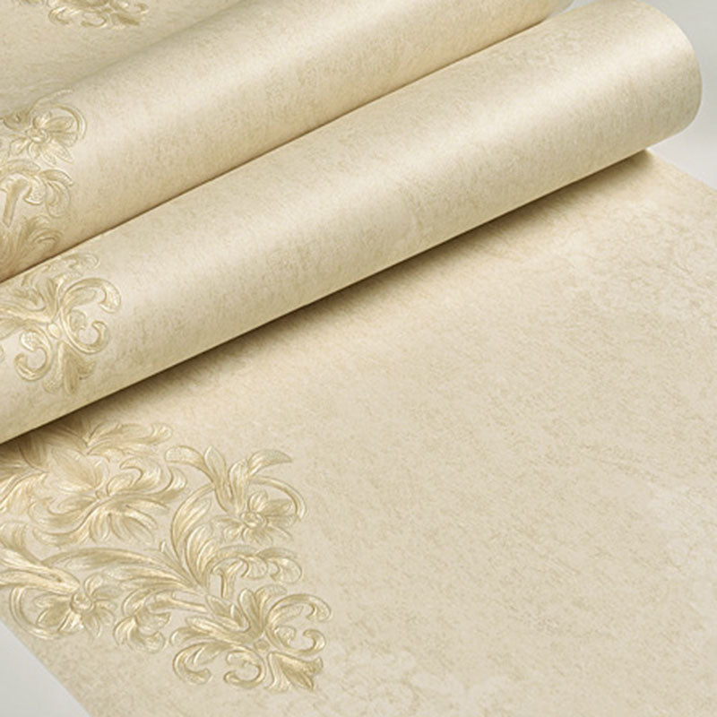 Non-Woven Wallpaper with Damask Design, Neutral Color, 31-foot x 20.5-inch Clearhalo 'Vintage wall decor' 'Vintage' 'Wallpaper' Wall Decor' 897032