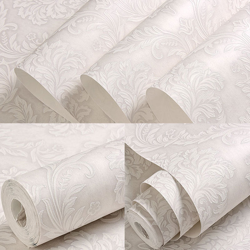 Non-Woven Wallpaper Roll 20.5 in x 31 ft Nostalgic Non-Pasted Wallpaper with 3D Embossed Damasque Clearhalo 'Vintage wall decor' 'Vintage' 'Wallpaper' Wall Decor' 897043