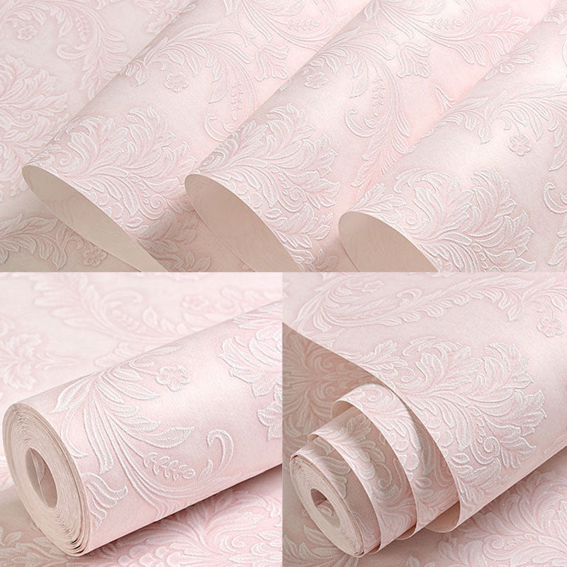 Non-Woven Wallpaper Roll 20.5 in x 31 ft Nostalgic Non-Pasted Wallpaper with 3D Embossed Damasque Clearhalo 'Vintage wall decor' 'Vintage' 'Wallpaper' Wall Decor' 897046