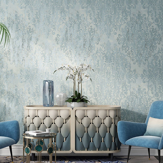 Classic Harlequin Wall Decor Elegant Flower Wallpaper 33'L x 20.5"W, Non-Pasted Gray-Blue Clearhalo 'Vintage wall decor' 'Vintage' 'Wallpaper' Wall Decor' 897067