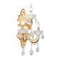 Classic Candle Wall Mount Lamp 3-Light Crystal Wall Light in Gold with Fish-Shaped Metal Arm Clearhalo 'Wall Lamps & Sconces' 'Wall Lights' Lighting' 897155