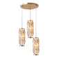 3-Head Multi Light Pendant Modern Bedroom Hanging Lamp with Column Crystal Shade in Gold Clearhalo 'Ceiling Lights' 'Modern Pendants' 'Modern' 'Pendant Lights' 'Pendants' Lighting' 897159