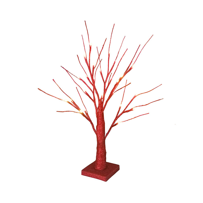 Red Tree Night Table Lighting Modern LED Plastic Nightstand Light for Living Room Clearhalo 'Lamps' 'Table Lamps' Lighting' 897327