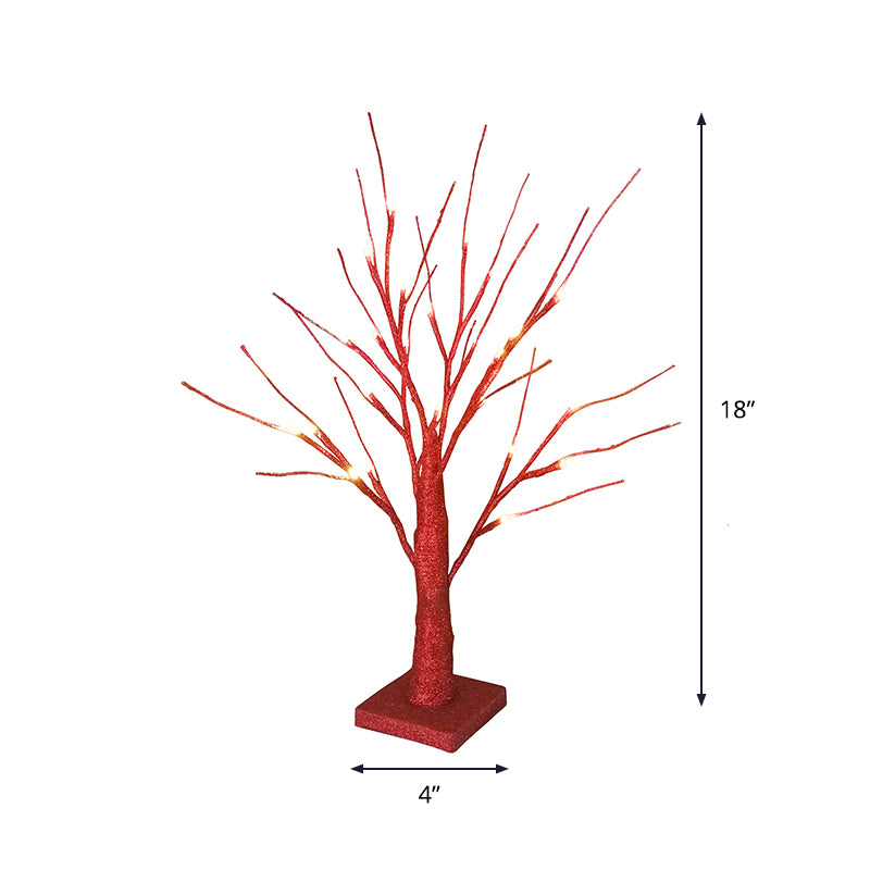 Red Tree Night Table Lighting Modern LED Plastic Nightstand Light for Living Room Clearhalo 'Lamps' 'Table Lamps' Lighting' 897329