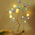 Ball Tree Bedroom Desk Lamp Cotton Thread Art Deco LED Night Table Lighting in Pink/Blue/Green-Pink-Blue Blue Clearhalo 'Lamps' 'Table Lamps' Lighting' 897342