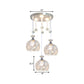 3-Head Dining Room Cluster Pendant Modern Silver Finish Pendulum Light with Dome Crystal-Encrusted Shade Clearhalo 'Ceiling Lights' 'Modern Pendants' 'Modern' 'Pendant Lights' 'Pendants' Lighting' 897408