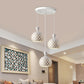 Domed Restaurant Multi-Pendant Iron 3 Lights Modernist Hanging Ceiling Lamp in White with Crystal Bead Embedded Design Clearhalo 'Ceiling Lights' 'Modern Pendants' 'Modern' 'Pendant Lights' 'Pendants' Lighting' 897442