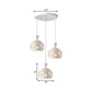 Iron Domed Suspension Light Modernism 3-Light Crystal Multi Ceiling Lamp in White Clearhalo 'Ceiling Lights' 'Modern Pendants' 'Modern' 'Pendant Lights' 'Pendants' Lighting' 897448