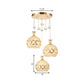 Crystal-Encrusted Dome Multi Pendant Light Modernism 3 Bulbs Hanging Ceiling Lamp in Gold Clearhalo 'Ceiling Lights' 'Modern Pendants' 'Modern' 'Pendant Lights' 'Pendants' Lighting' 897488