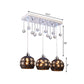 Globe Metallic Cluster Light Pendant Modernist 3 Heads Black Pendulum Lamp with Crystal Deco Clearhalo 'Ceiling Lights' 'Modern Pendants' 'Modern' 'Pendant Lights' 'Pendants' Lighting' 897596