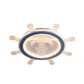 Mediterranean Rudder Flush Mount Metal Living Room LED Ceiling Light in Blue with Anchor Pattern Clearhalo 'Ceiling Lights' 'Close To Ceiling Lights' 'Close to ceiling' 'Flush mount' Lighting' 897996