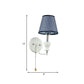 Modernism Barrel Wall Lamp Fabric 1-Head Bedroom Wall Light in Dark Blue with Pull Chain Clearhalo 'Wall Lamps & Sconces' 'Wall Lights' Lighting' 898106
