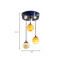 Kids 3-Bulb Cluster Pendant Blue Planet Hanging Ceiling Light with Frosted Glass Shade for Nursery Clearhalo 'Ceiling Lights' 'Pendant Lights' 'Pendants' Lighting' 898152