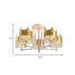 Crystal Crown Ceiling Lamp Modern 5 Bulbs Gold Chandelier Pendant Light for Living Room Clearhalo 'Ceiling Lights' 'Chandeliers' Lighting' options 898189