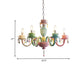 Macaroon Cup Crystal Chandelier 5/6 Lights Pendant Lighting Fixture in Blue-Yellow-Green-Pink Clearhalo 'Ceiling Lights' 'Chandeliers' Lighting' options 898212