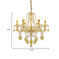 Gold Finish Candlestick Hanging Chandelier Modernist 6 Bulbs Crystal Drip Pendant Lighting Clearhalo 'Ceiling Lights' 'Chandeliers' 'Modern Chandeliers' 'Modern' Lighting' 898247