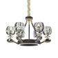 Bud Shaped Crystal Suspension Light Modernist 6 Heads Black Finish Ring Hanging Chandelier Clearhalo 'Ceiling Lights' 'Chandeliers' 'Modern Chandeliers' 'Modern' Lighting' 898269