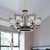 6 Bulbs Living Room Pendant Modernism Black Hoop Chandelier Lighting with Drum Crystal Prisms Shade Black Clearhalo 'Ceiling Lights' 'Chandeliers' 'Modern Chandeliers' 'Modern' Lighting' 898272