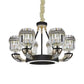 6 Bulbs Living Room Pendant Modernism Black Hoop Chandelier Lighting with Drum Crystal Prisms Shade Clearhalo 'Ceiling Lights' 'Chandeliers' 'Modern Chandeliers' 'Modern' Lighting' 898273