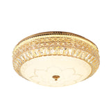 Round Faceted Crystal Flush Mount Lighting Modernist LED Gold Flushmount Lamp for Living Room Clearhalo 'Ceiling Lights' 'Close To Ceiling Lights' 'Close to ceiling' 'Flush mount' Lighting' 898368