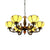 Floral Chandelier Lighting with Metal Chain 6 Heads Stained Glass Pendant Light in Beige Beige Clearhalo 'Ceiling Lights' 'Chandeliers' 'Close To Ceiling Lights' 'Glass shade' 'Glass' 'Industrial' 'Middle Century Chandeliers' 'Pendant Lights' 'Tiffany Chandeliers' 'Tiffany close to ceiling' 'Tiffany' Lighting' 90331