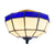 Mission Ceiling Light, Tiffany Style Semi Flush Mount Light with Stained Glass Geometric Shade Dark Blue Clearhalo 'Ceiling Lights' 'Close To Ceiling Lights' 'Close to ceiling' 'Glass shade' 'Glass' 'Semi-flushmount' 'Tiffany close to ceiling' 'Tiffany' Lighting' 90419
