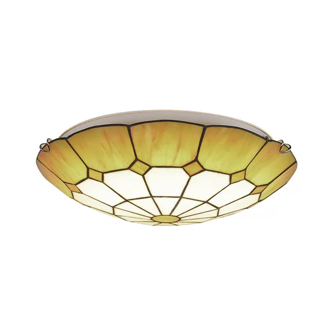 Bedroom Ceiling Lights Tiffany, 2 Lights Floral Flush Mount Light Fixture Clearhalo 'Ceiling Lights' 'Close To Ceiling Lights' 'Close to ceiling' 'Flush mount' Lighting' 90427