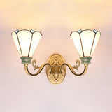 White Glass Conical Wall Lighting Traditional Vintage 2 Lights Wall Sconce Light for Bedroom Ivory Clearhalo 'Industrial' 'Middle century wall lights' 'Tiffany wall lights' 'Tiffany' 'Wall Lamps & Sconces' 'Wall Lights' Lighting' 90936