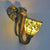 Stained Glass Leaf Wall Lamp with Resin Elephant 1 Heads Rustic Sconce Lighting in Brass Green Clearhalo 'Industrial' 'Middle century wall lights' 'Tiffany wall lights' 'Tiffany' 'Wall Lamps & Sconces' 'Wall Lights' Lighting' 91172
