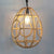 1 Bulb Pendant Lighting with Rope Oval Cage Shade Rustic Restaurant Suspended Lamp in Beige Beige Clearhalo 'Ceiling Lights' 'Industrial Pendants' 'Industrial' 'Middle Century Pendants' 'Pendant Lights' 'Pendants' 'Tiffany' Lighting' 91330