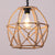 Rustic Geometric Cage Suspension Lamp 1 Bulb Rope Restaurant Ceiling Pendant Light in Beige Beige Clearhalo 'Ceiling Lights' 'Industrial Pendants' 'Industrial' 'Middle Century Pendants' 'Pendant Lights' 'Pendants' 'Tiffany' Lighting' 91332
