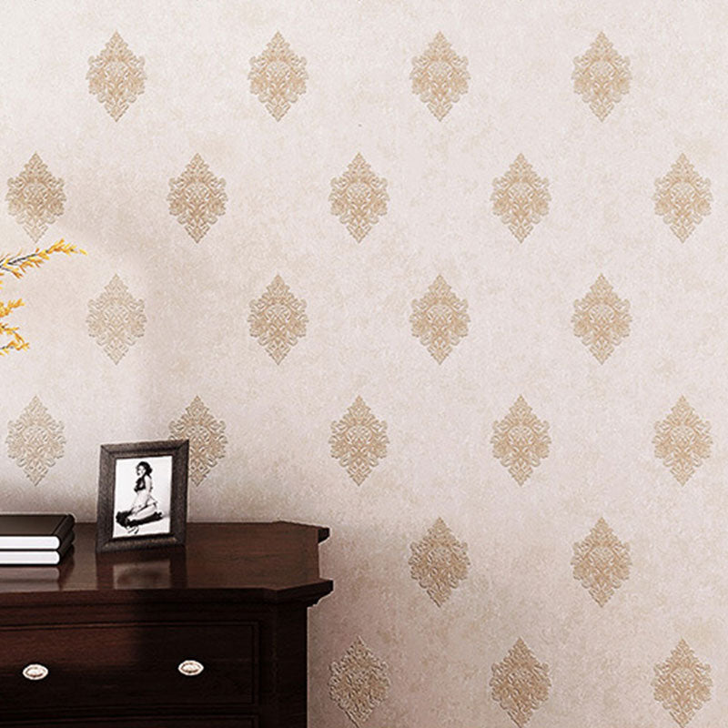 Luxury Wallpaper Roll 3D Print Damasque Non-Pasted Wall Art for Living Room, 57.1 sq ft. Light Pink Clearhalo 'Vintage wall decor' 'Vintage' 'Wallpaper' Wall Decor' 914641