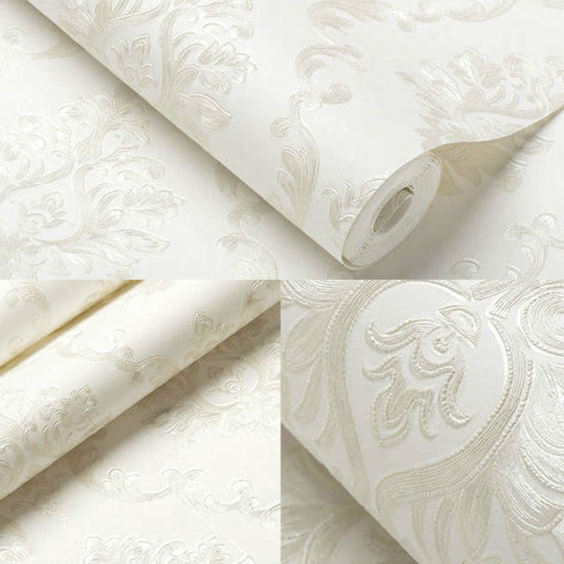 European Wallpaper Pastel Color 3D Visual Damask Design Wall Covering, Non-Pasted Clearhalo 'Vintage wall decor' 'Vintage' 'Wallpaper' Wall Decor' 914647