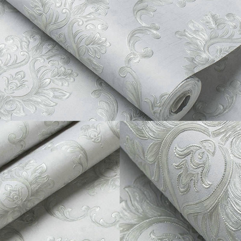 European Wallpaper Pastel Color 3D Visual Damask Design Wall Covering, Non-Pasted Clearhalo 'Vintage wall decor' 'Vintage' 'Wallpaper' Wall Decor' 914650