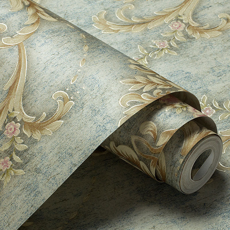 Guest Room Wall Covering Countryside Neutral Color Damasque Wallpaper, Non-Pasted Clearhalo 'Vintage wall decor' 'Vintage' 'Wallpaper' Wall Decor' 914661