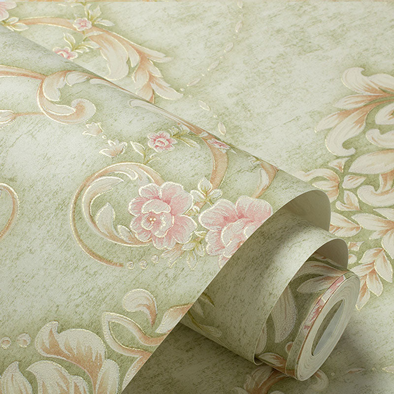 Guest Room Wall Covering Countryside Neutral Color Damasque Wallpaper, Non-Pasted Clearhalo 'Vintage wall decor' 'Vintage' 'Wallpaper' Wall Decor' 914664