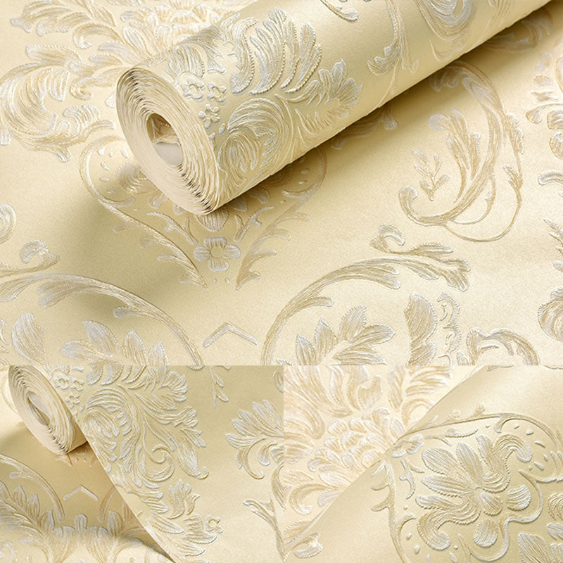 20.5-inch x 31-foot Decorative Wallpaper Bedroom 3D Print Damask Design Wall Art Clearhalo 'Vintage wall decor' 'Vintage' 'Wallpaper' Wall Decor' 914679