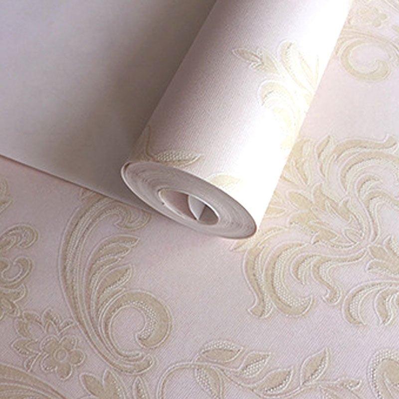 Natural Color Wall Covering 20.5-inch x 33-foot Non-Woven Stain-Resistant 3D Visual Damask Wallpaper Roll Clearhalo 'Vintage wall decor' 'Vintage' 'Wallpaper' Wall Decor' 914712