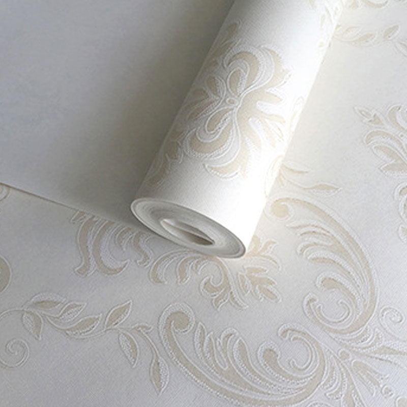 Natural Color Wall Covering 20.5-inch x 33-foot Non-Woven Stain-Resistant 3D Visual Damask Wallpaper Roll Clearhalo 'Vintage wall decor' 'Vintage' 'Wallpaper' Wall Decor' 914715