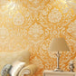 3D Embossed Dense Flower Wallpaper Non-Pasted Wall Covering for Living Room, 31-foot x 20.5-inch Gold Clearhalo 'Wall Decor' 'Wallpaper' 914843