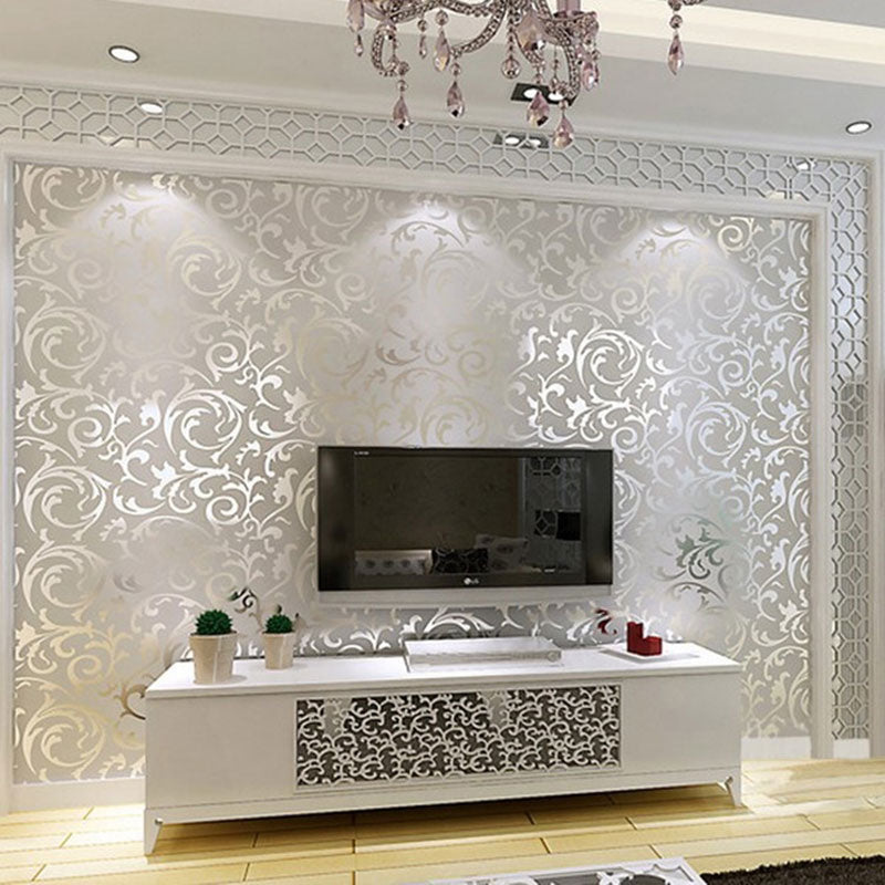 Non-Woven Wallpaper Non-Pasted Leaf and Branch Wall Decor for Gallery and Coffee Shop Clearhalo 'Vintage wall decor' 'Vintage' 'Wallpaper' Wall Decor' 914867