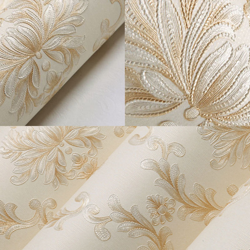 Classic Wall Decor 3D Visual Damasque Non-Pasted Wallpaper Roll, 33'L x 20.5"W Clearhalo 'Vintage wall decor' 'Vintage' 'Wallpaper' Wall Decor' 914874