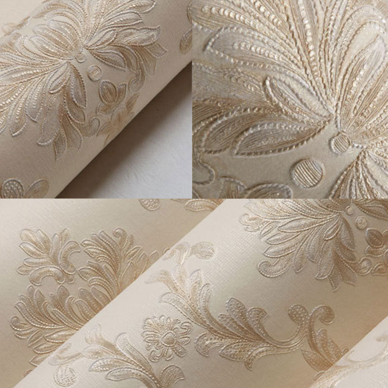 Classic Wall Decor 3D Visual Damasque Non-Pasted Wallpaper Roll, 33'L x 20.5"W Clearhalo 'Vintage wall decor' 'Vintage' 'Wallpaper' Wall Decor' 914880