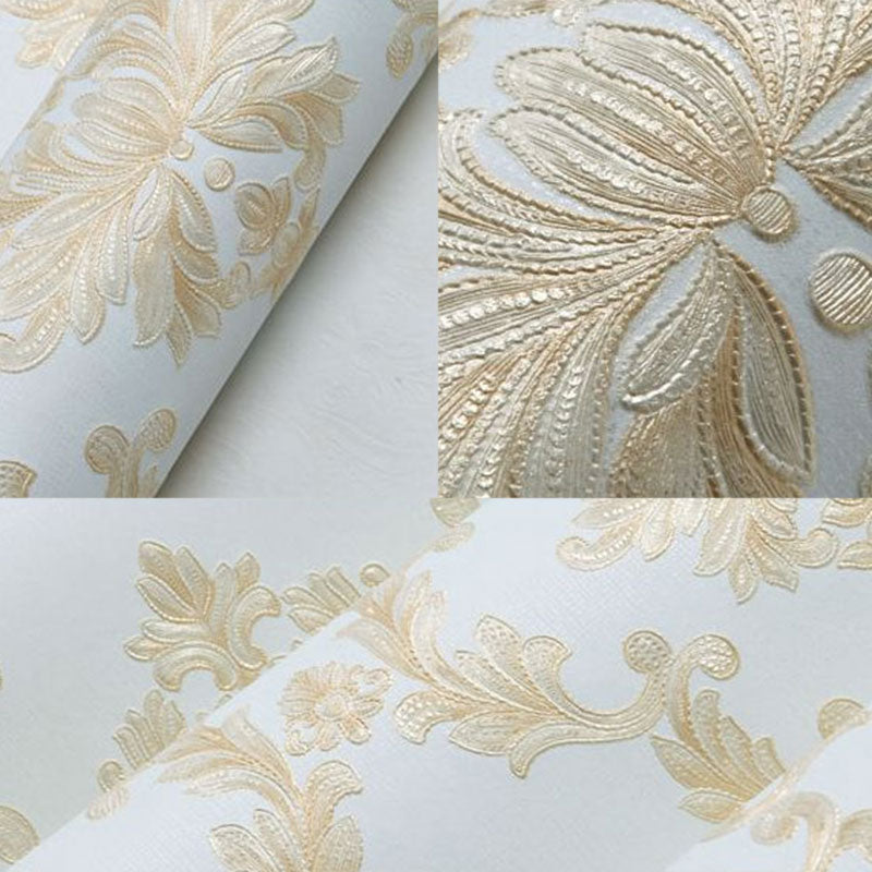 Classic Wall Decor 3D Visual Damasque Non-Pasted Wallpaper Roll, 33'L x 20.5"W Clearhalo 'Vintage wall decor' 'Vintage' 'Wallpaper' Wall Decor' 914886