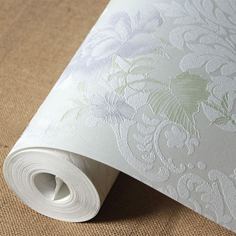 Living Room Wallpaper Classic Pastel Color 3D Effect Garden Flower Wall Art, Non-Pasted Clearhalo 'Vintage wall decor' 'Vintage' 'Wallpaper' Wall Decor' 914890