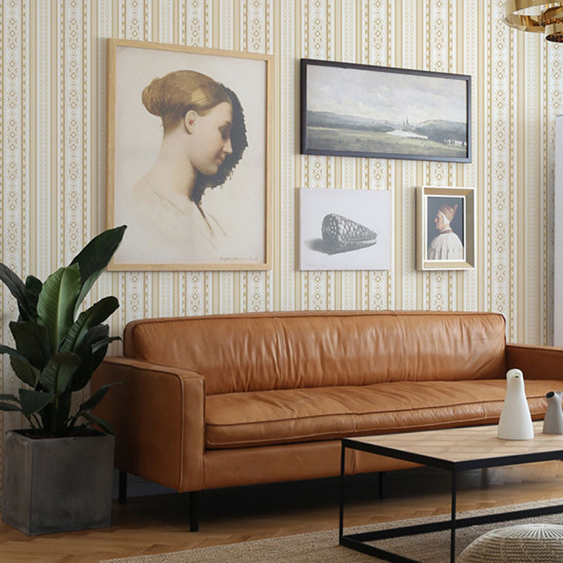 Vintage Wall Covering Simple Stripe Non-Pasted Wallpaper Roll, 57.1 sq ft. Clearhalo 'Vintage wall decor' 'Vintage' 'Wallpaper' Wall Decor' 915135