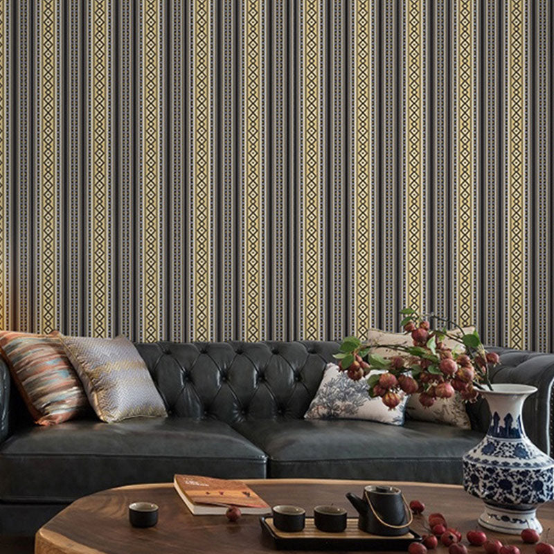 Vintage Wall Covering Simple Stripe Non-Pasted Wallpaper Roll, 57.1 sq ft. Black Clearhalo 'Vintage wall decor' 'Vintage' 'Wallpaper' Wall Decor' 915138