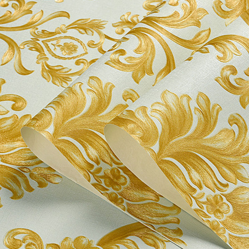 Luxe Damask Design Wall Decor Non-Pasted Wallpaper for Living Room, 33'L x 20.5"W Light Blue Clearhalo 'Vintage wall decor' 'Vintage' 'Wallpaper' Wall Decor' 915164