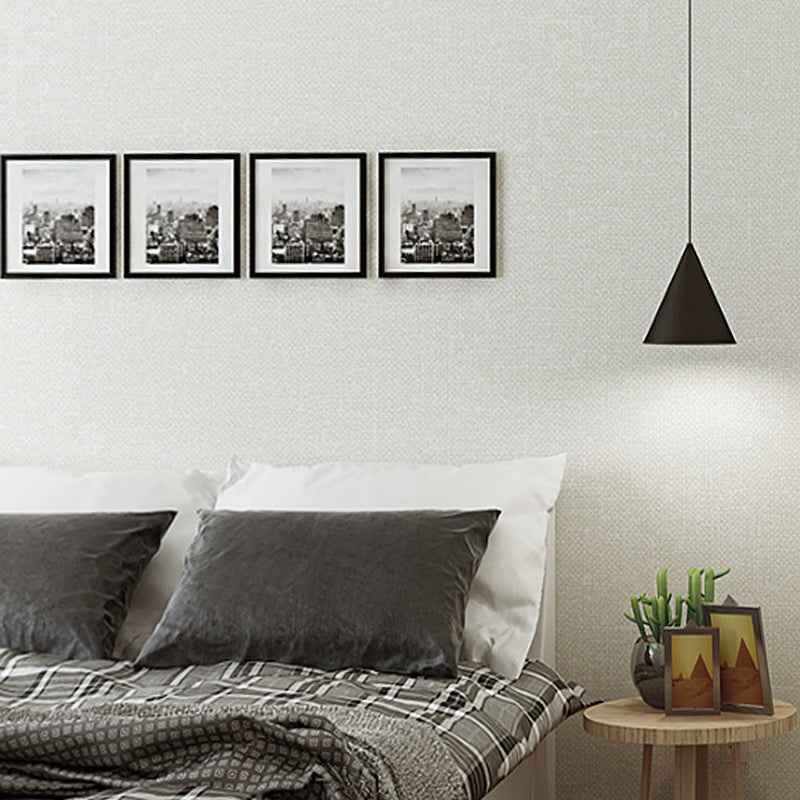 Soft Color Linen Pattern Wallpaper 31'L x 20.5"W Non-Pasted Water-Resistant PVC Wall Covering Beige Clearhalo 'Modern wall decor' 'Modern' 'Wallpaper' Wall Decor' 915200